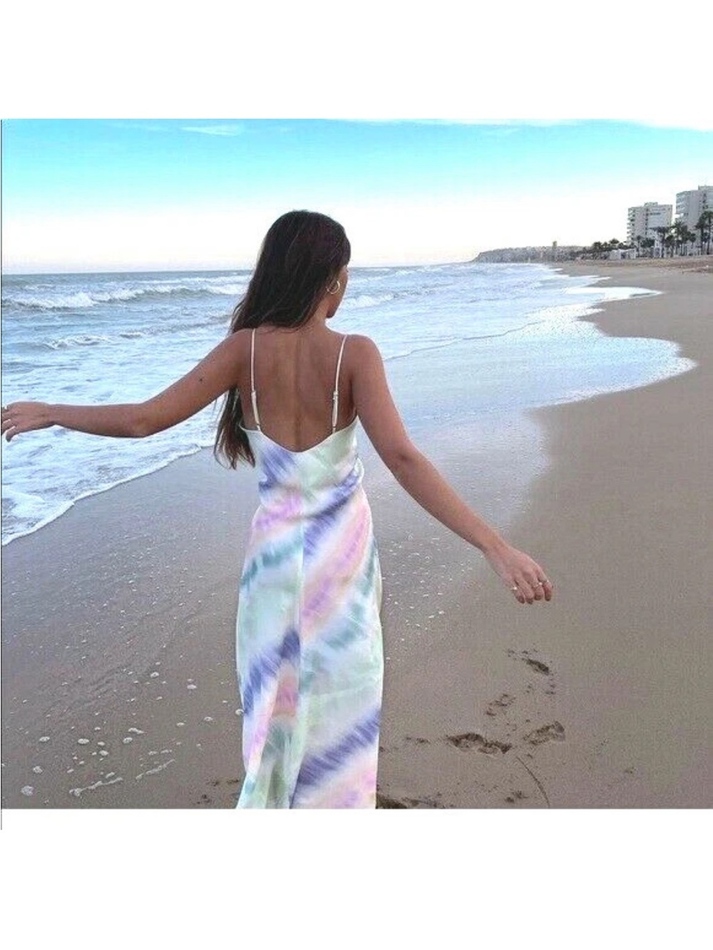 Zara silky tie dye dress